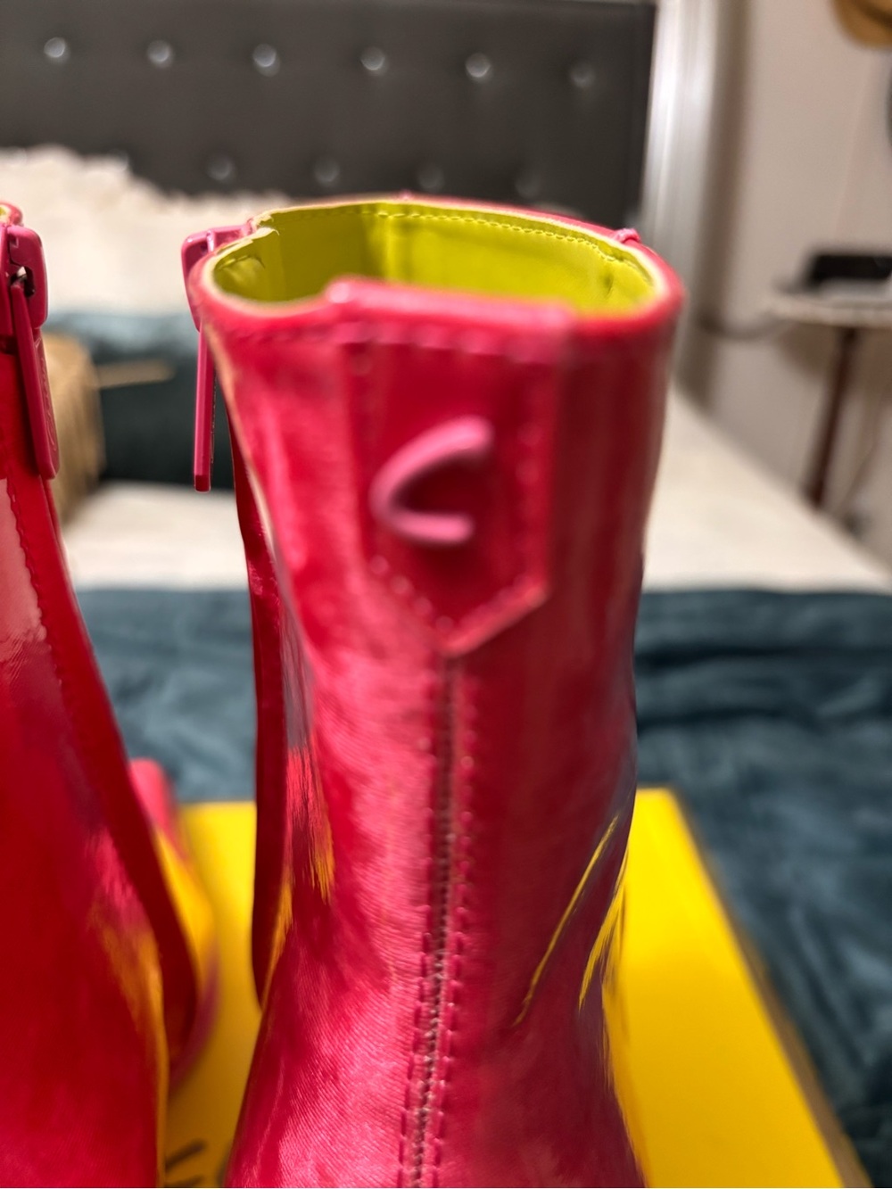 Circus by Sam Edelman Hot Pink Pointed Toe Geometric Heel Ankle Boots - Picture 4 of 11